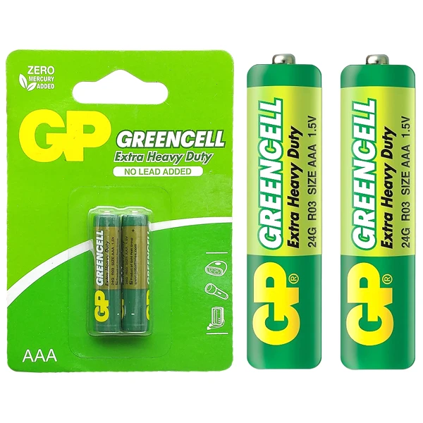 Vỉ 2 Pin Đũa GP Greencell Extra Heavy Duty AAA 1.5V
